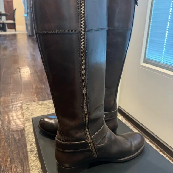 Frye Dark Brown Leather Tall Boots - Picture 2 of 12